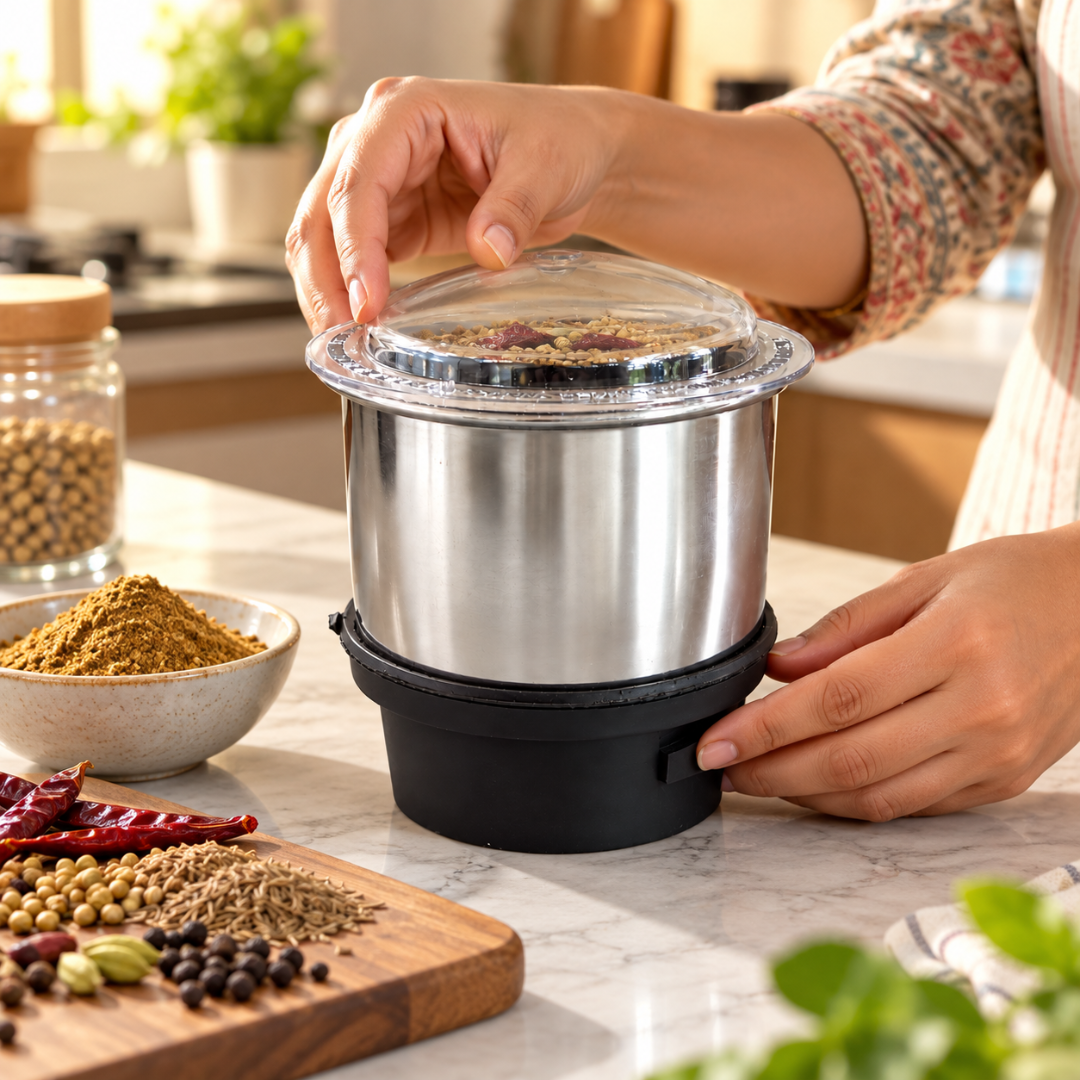 Stainless Steel Mixer Grinder Jar 250ml with Lid Compact Chutney Grinding Jar