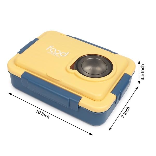 Bento Lunch Box Stainless Steel 3 Compartment Leakproof