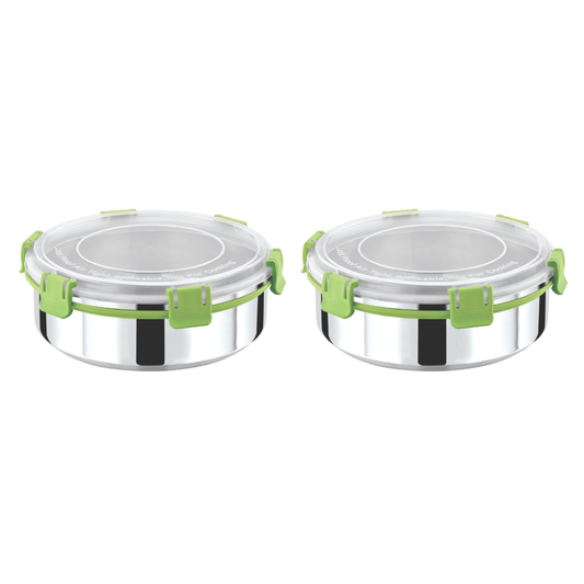 Stainless Steel Lunch Box 1250ml with Leakproof Lid and Secure Locking Clips
