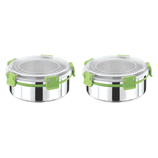 Stainless Steel Lunch Box 850ml with Leakproof Lid and Secure Locking Clips