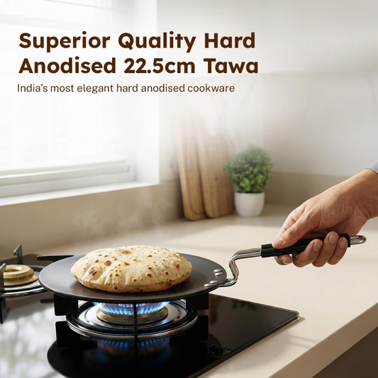 Hard Anodised Roti Tawa Induction & Gas Compatible 22.5cm
