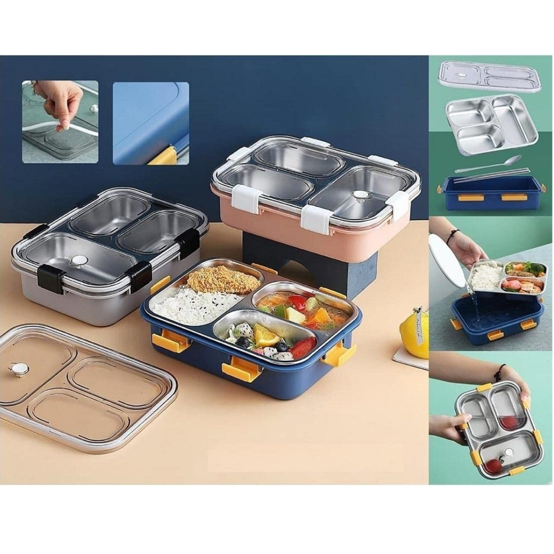 Vinzesta 750ml Stainless Steel Bento Lunch Box with Spoon & Chopsticks