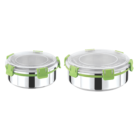 Stainless Steel Lunch Box Combo 850ml & 1250ml with Locking Lid