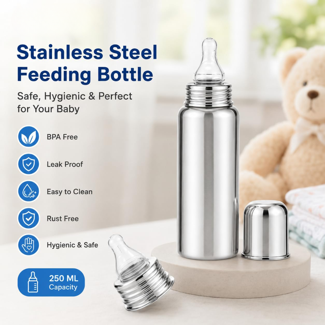 Stainless Steel Baby Feeding Bottle BPA Free Leak Proof Feeder