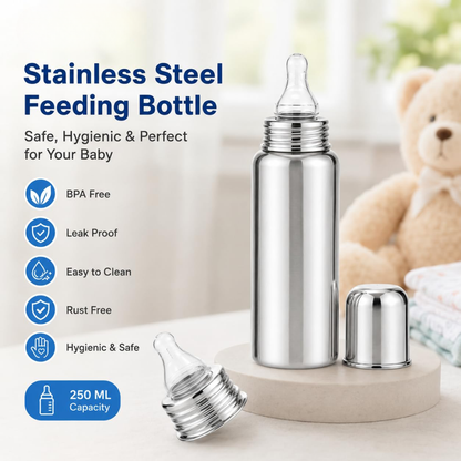 Stainless Steel Baby Feeding Bottle BPA Free Leak Proof Feeder