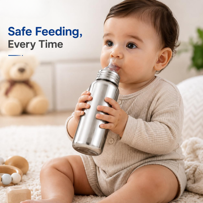 Stainless Steel Baby Feeding Bottle BPA Free Leak Proof Feeder