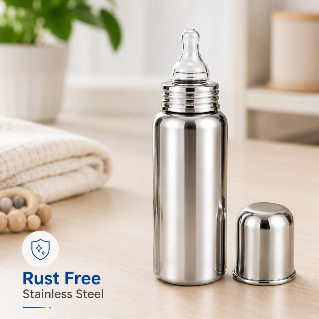 Stainless Steel Baby Feeding Bottle BPA Free Leak Proof Feeder