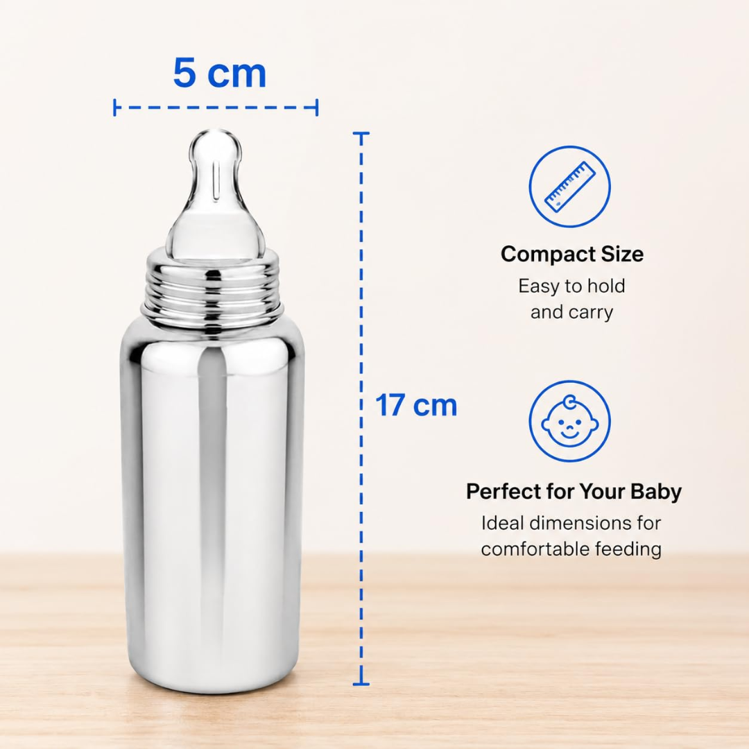 Stainless Steel Baby Feeding Bottle BPA Free Leak Proof Feeder