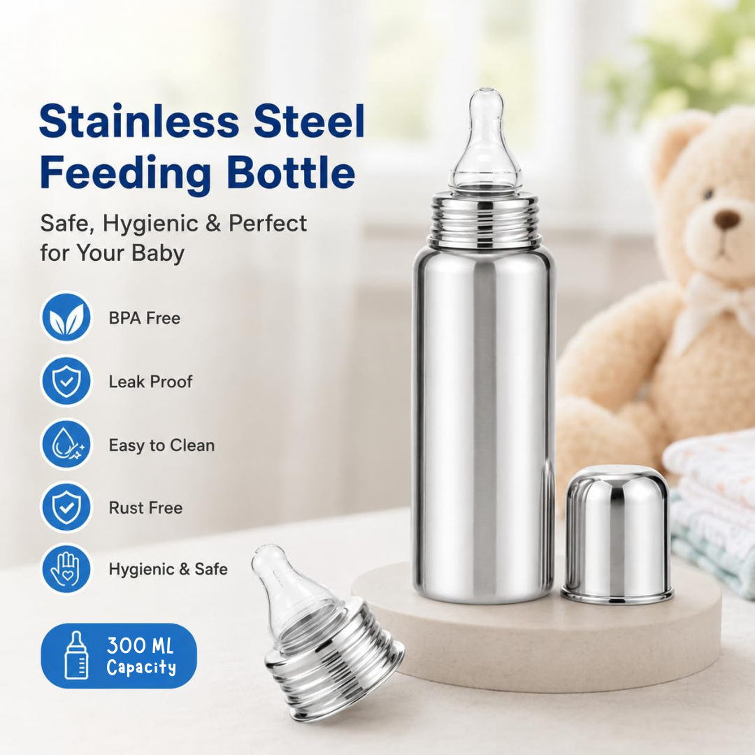 Stainless Steel Baby Feeding Bottle BPA Free Leak Proof Feeder