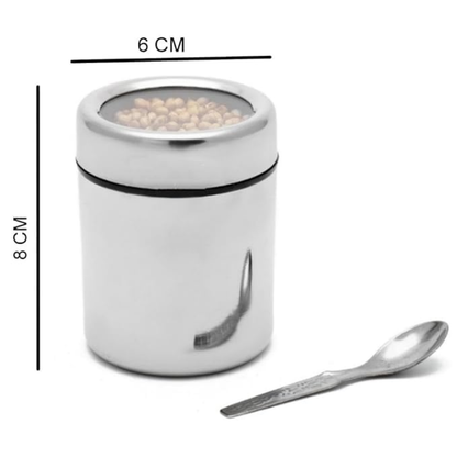 Masala Box Stainless Steel Spice Container Silver Airtight 7 in 1 Storage