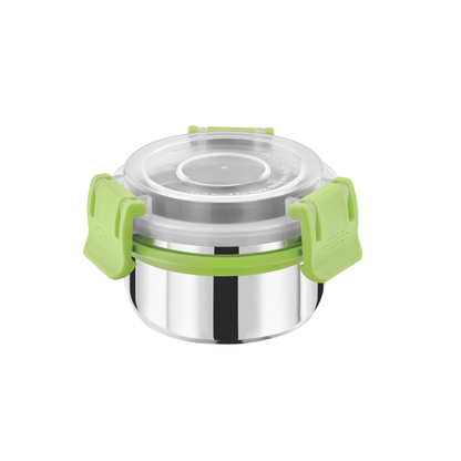 Stainless Steel Lunch Box 150ml with Leakproof Lid and Secure Locking Clips