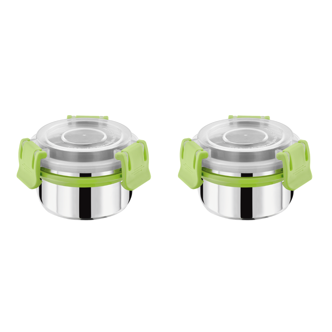 Stainless Steel Lunch Box 150ml with Leakproof Lid and Secure Locking Clips