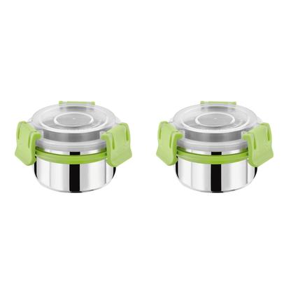 Stainless Steel Lunch Box 150ml with Leakproof Lid and Secure Locking Clips