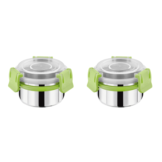 Stainless Steel Lunch Box 150ml with Leakproof Lid and Secure Locking Clips