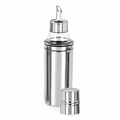 Stainless Steel Oil Dispenser Bottle with Handle & Anti-Drip Pourer 1 Litre