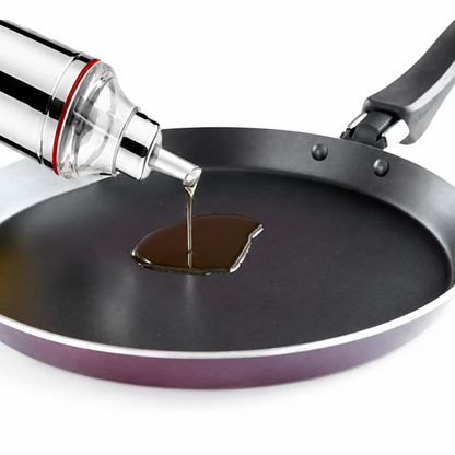 Stainless Steel Oil Dispenser Bottle with Handle & Anti-Drip Pourer 1 Litre