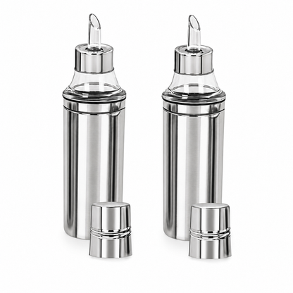 Stainless Steel Oil Dispenser Bottle with Handle & Anti-Drip Pourer 1 Litre