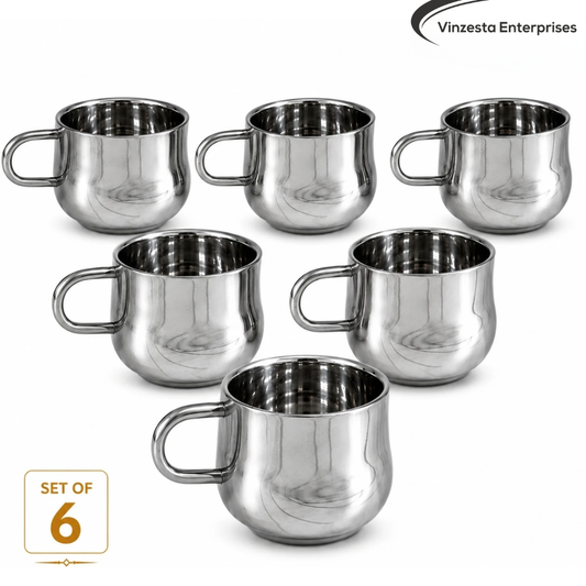 Stainless Steel Tea Cup 120ml Set for Tea & Coffee Use