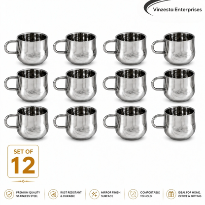 Stainless Steel Tea Cup 120ml Set for Tea & Coffee Use