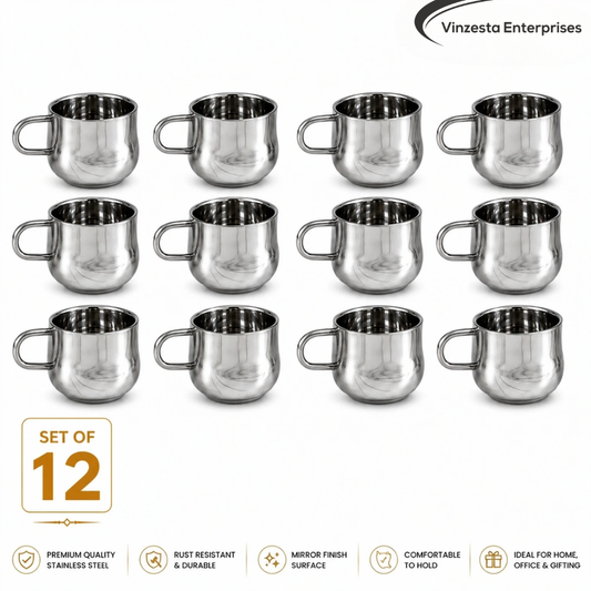 Stainless Steel Tea Cup 120ml Set for Tea & Coffee Use