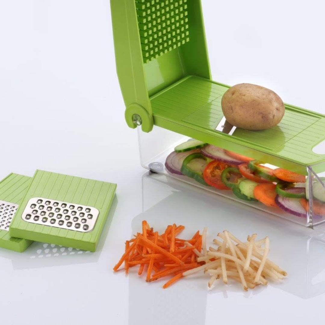 Multipurpose Vegetable Chopper 5 in 1 Cutter Slicer Grater Peeler Green