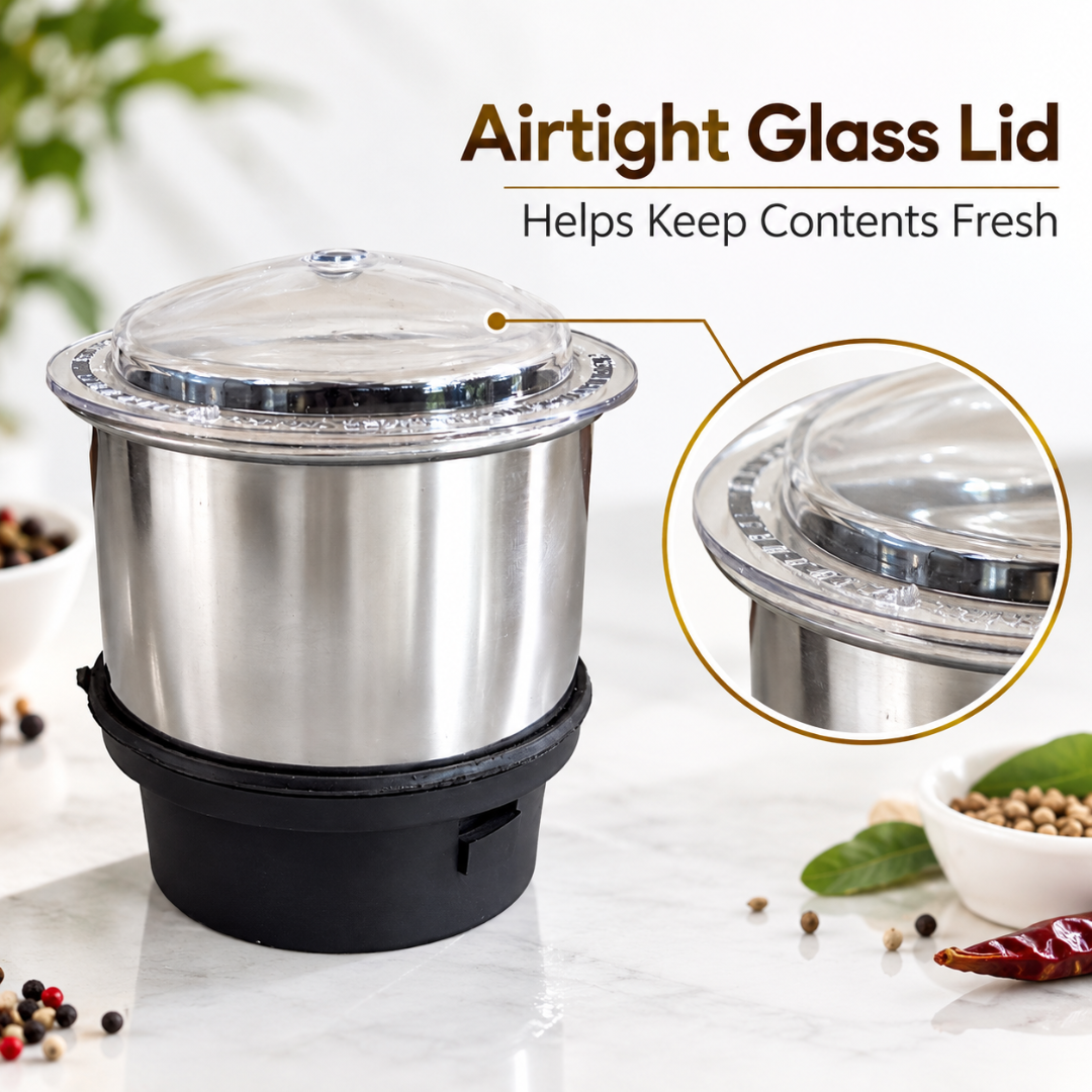 Stainless Steel Mixer Grinder Jar 250ml with Lid Compact Chutney Grinding Jar