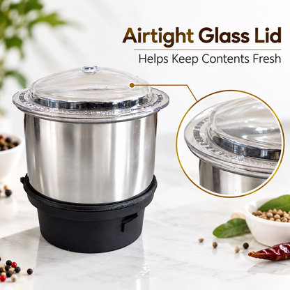 Stainless Steel Mixer Grinder Jar 250ml with Lid Compact Chutney Grinding Jar