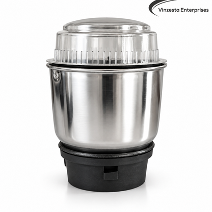 Stainless Steel Mixer Grinder Jar 400ml with Transparent Lid for Chutney Grinding