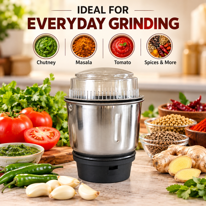 Stainless Steel Mixer Grinder Jar Combo 400ml & 600ml with Lids