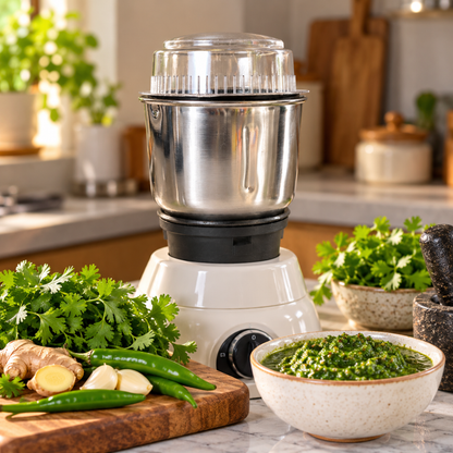 Stainless Steel Mixer Grinder Jar 400ml with Transparent Lid for Chutney Grinding