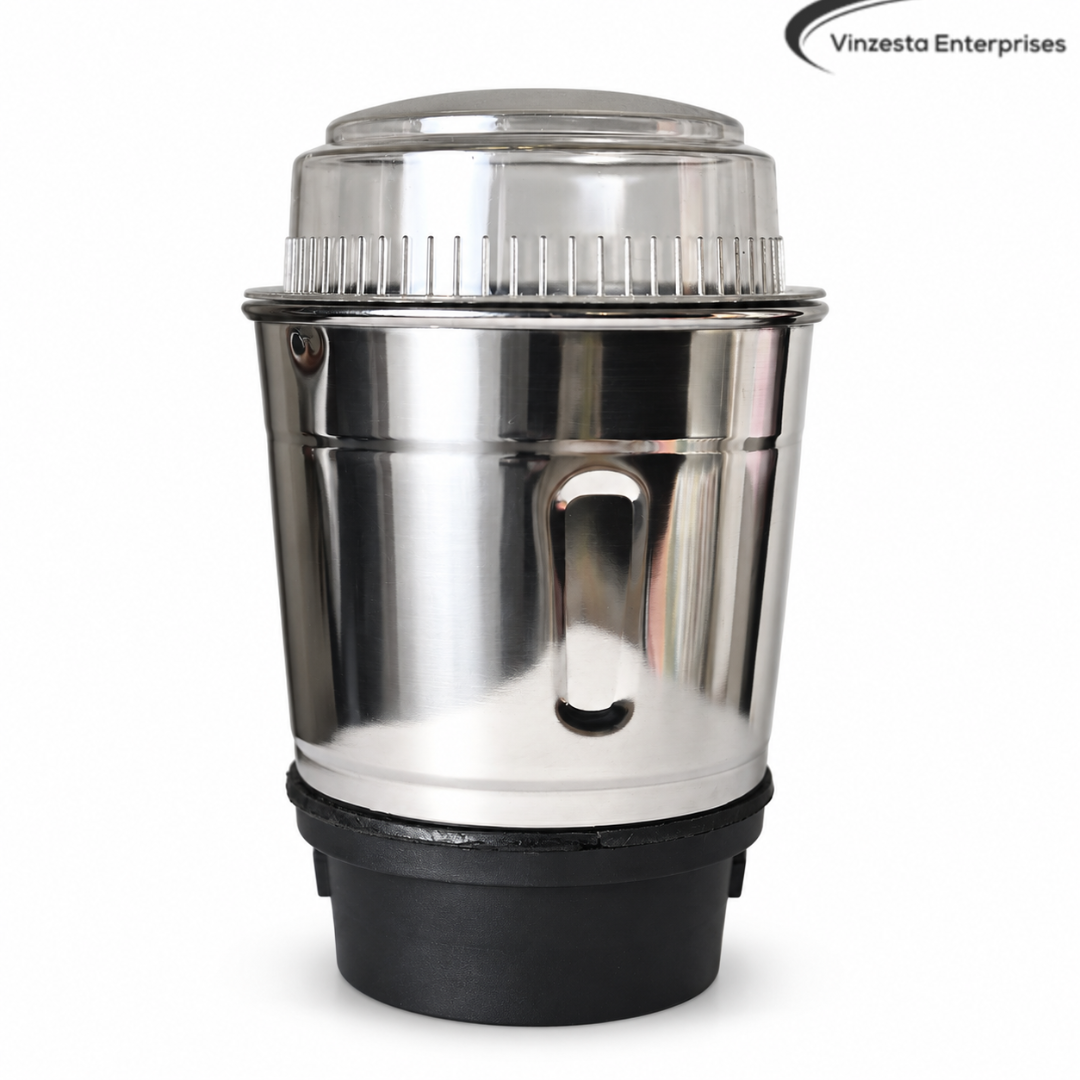 Stainless Steel Mixer Grinder Jar 600ml with Transparent Lid for Kitchen Use