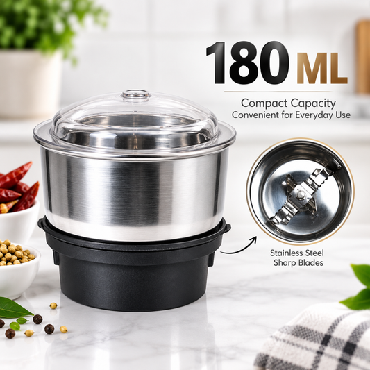 Stainless Steel Mixer Grinder Jar 180ml with Sharp Blades for Chutney Spices Use