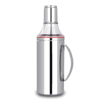 Stainless Steel Oil Dispenser Bottle Spill Proof Food Grade Silver 1000ml