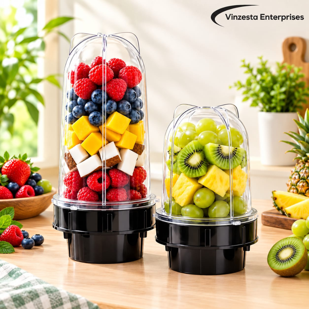 Stainless Steel Bullet Mixer Grinder Jar with Sharp Blades for Grinding