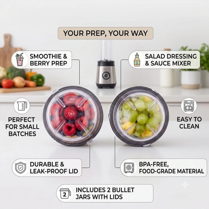 Stainless Steel Bullet Mixer Grinder Jar with Sharp Blades for Grinding