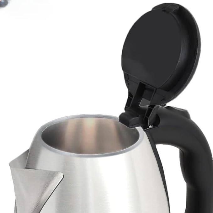 Stainless Steel Electric Kettle, 1500W Fast Boiling, Silver and Black (2 L)