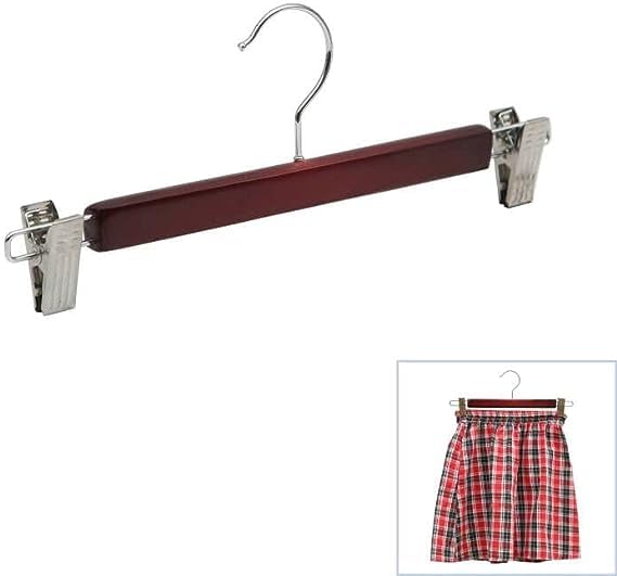 Vinzesta Wooden Pants & Skirts Hangers with Adjustable Clips Pack of 6
