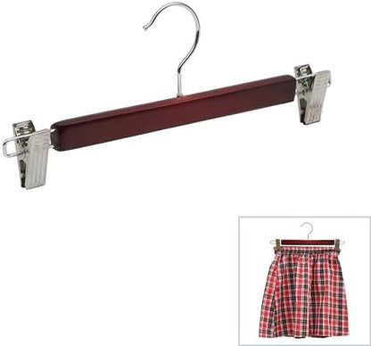 Vinzesta Wooden Pants & Skirts Hangers with Adjustable Clips Pack of 6