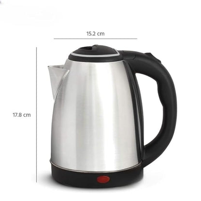 Stainless Steel Electric Kettle, 1500W Fast Boiling, Silver and Black (2 L)