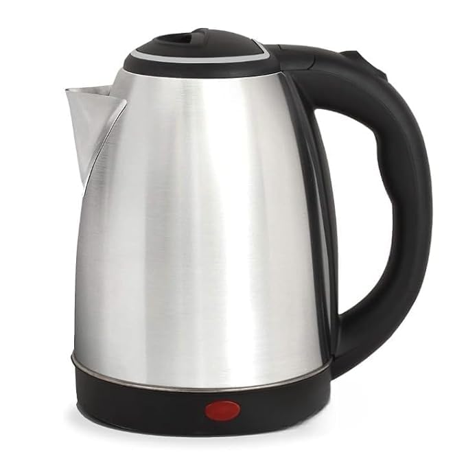 Stainless Steel Electric Kettle, 1500W Fast Boiling, Silver and Black (2 L)