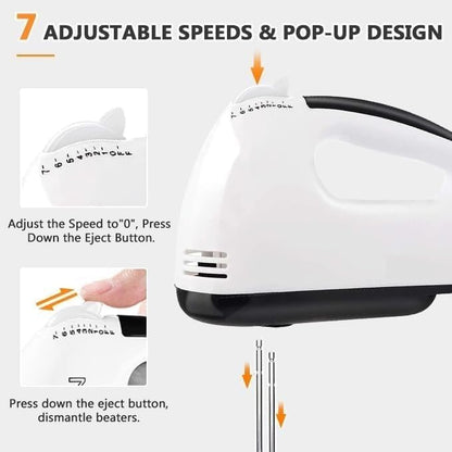 Vinzesta 260W Electric Hand Mixer 7 Speed Beater with 4 Attachments