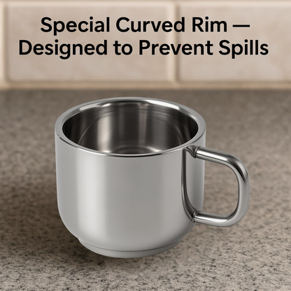 Stainless Steel Tea Cups 120ml Straight Design Steel Cups Set for Home & Gifting