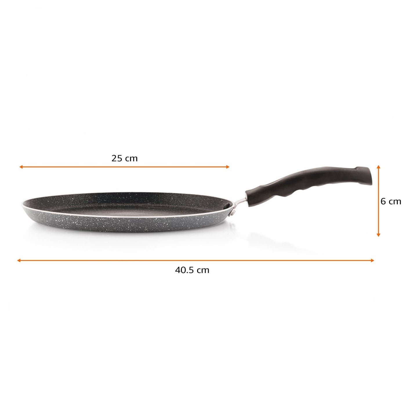 Vinzesta 25cm Non-Stick Dosa Tawa Granite Finish Induction Base Grey