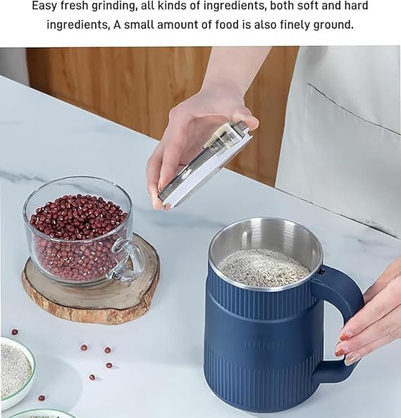 Portable Electric Grain Mill Grinder | Stainless Steel Coffee & Spice Grinder Machine | Multifunction Mini Grinder for Cereals, Herbs & Seasonings