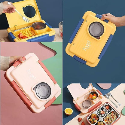 Bento Lunch Box Stainless Steel 3 Compartment Leakproof