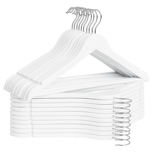 Vinzesta Wooden Clothes Hangers for Wardrobe Durable Coat Hanger Pack of 6
