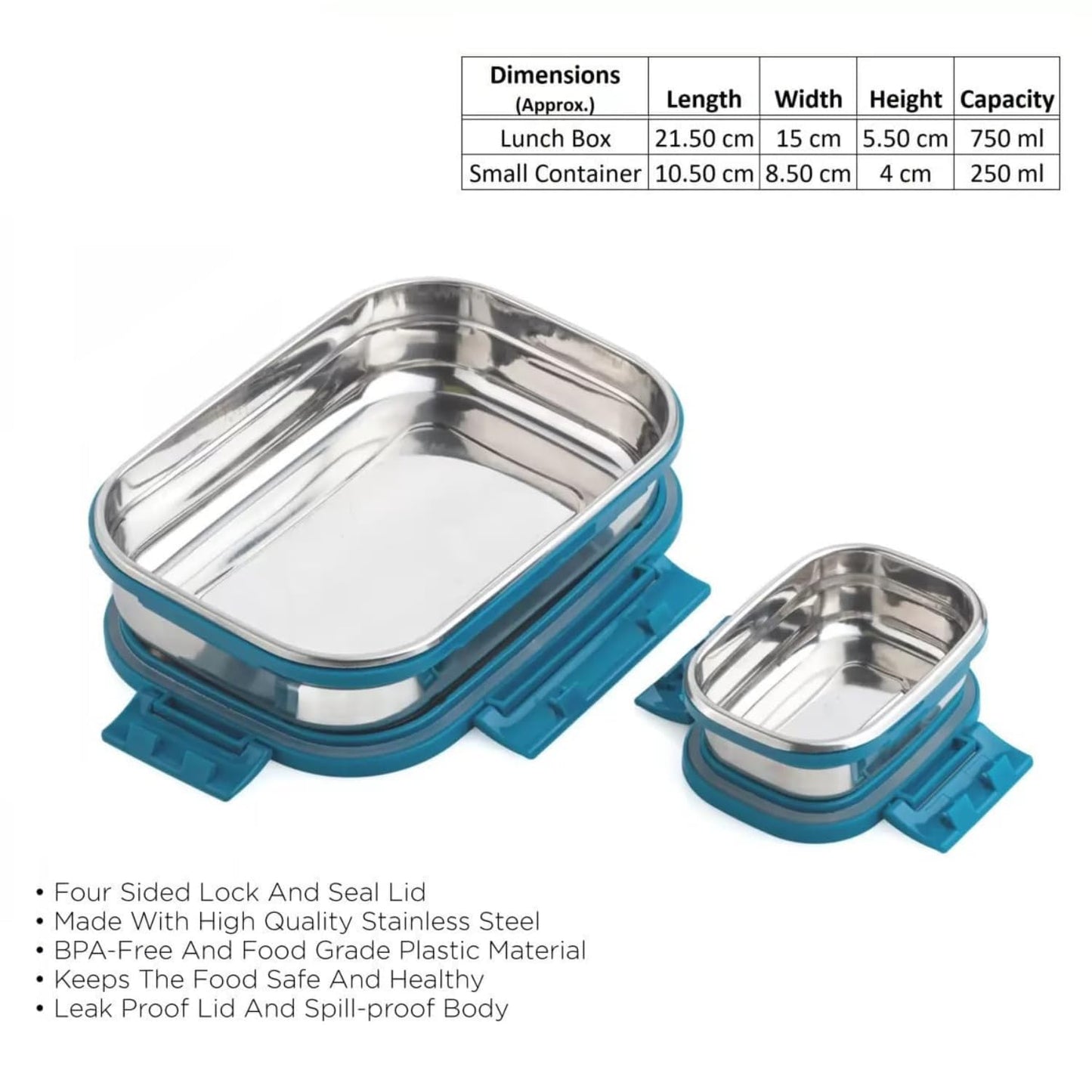 Stainless Steel Leak Proof Lunch Box Airtight with Inner Container
