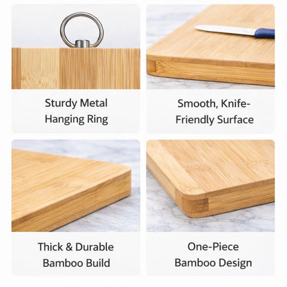 Bamboo Cutting Board Wooden Chopping Board Beige Large 32x22cm Heavy Duty