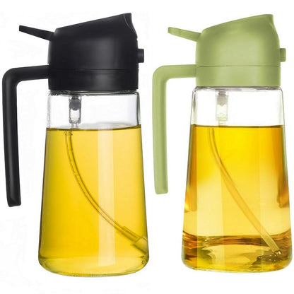 Glass Oil Dispenser Bottle Spray and Pour Leakproof Set Pack of 2