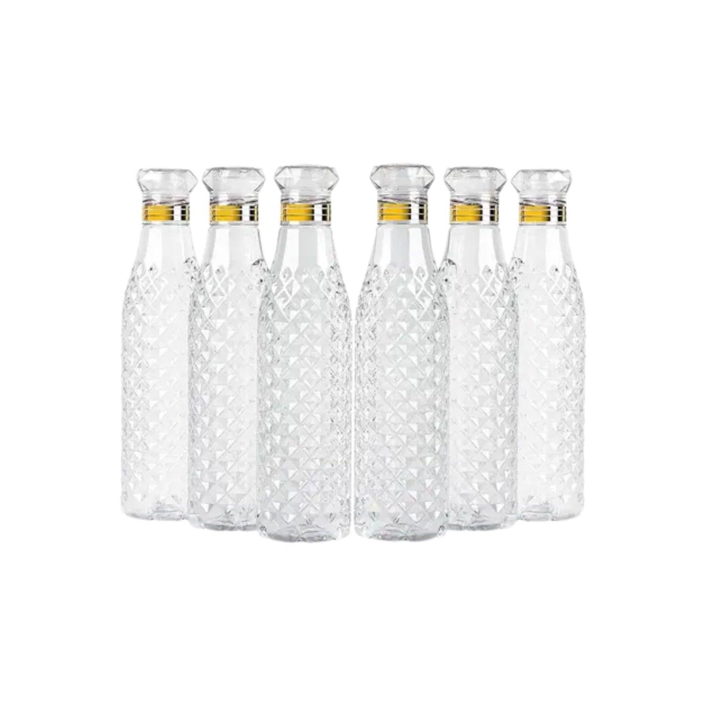 Transparent Water Bottle Set Leakproof Reusable Plastic Bottles Pack of 6